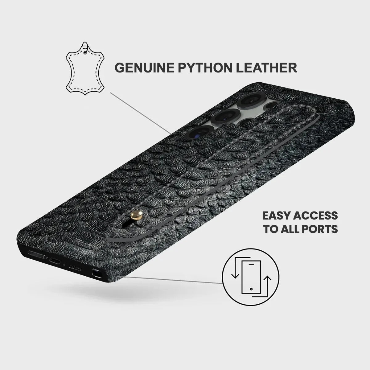 Galaxy S24 Ultra Python Leather Case — Python Handle