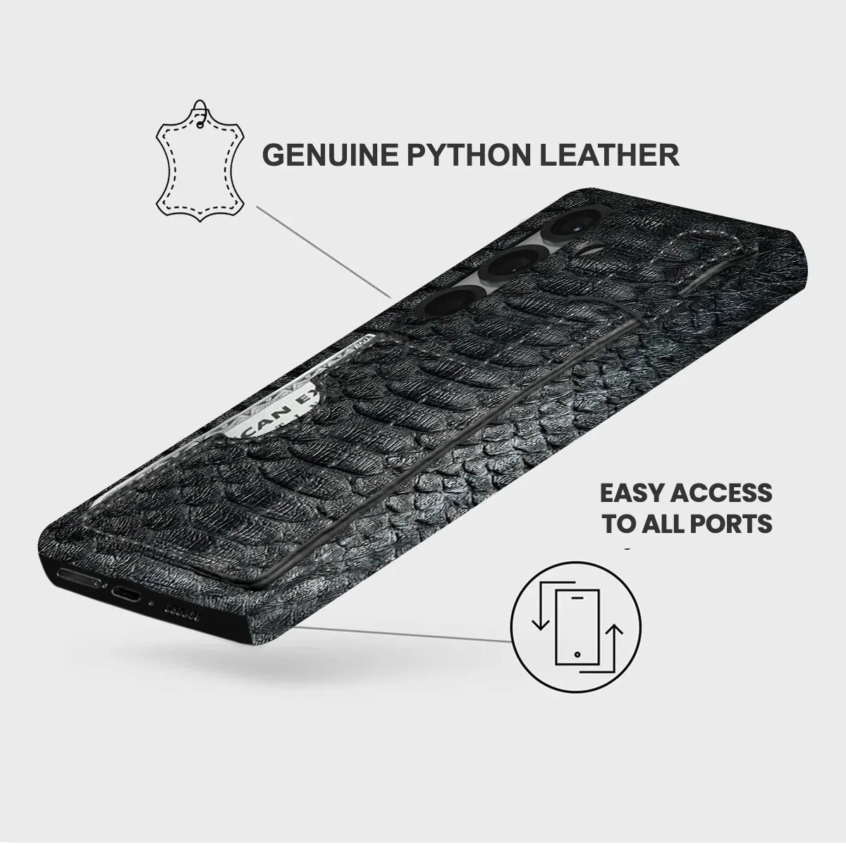 Galaxy S26 Plus Python Leather Case — Python Handle Cardholder