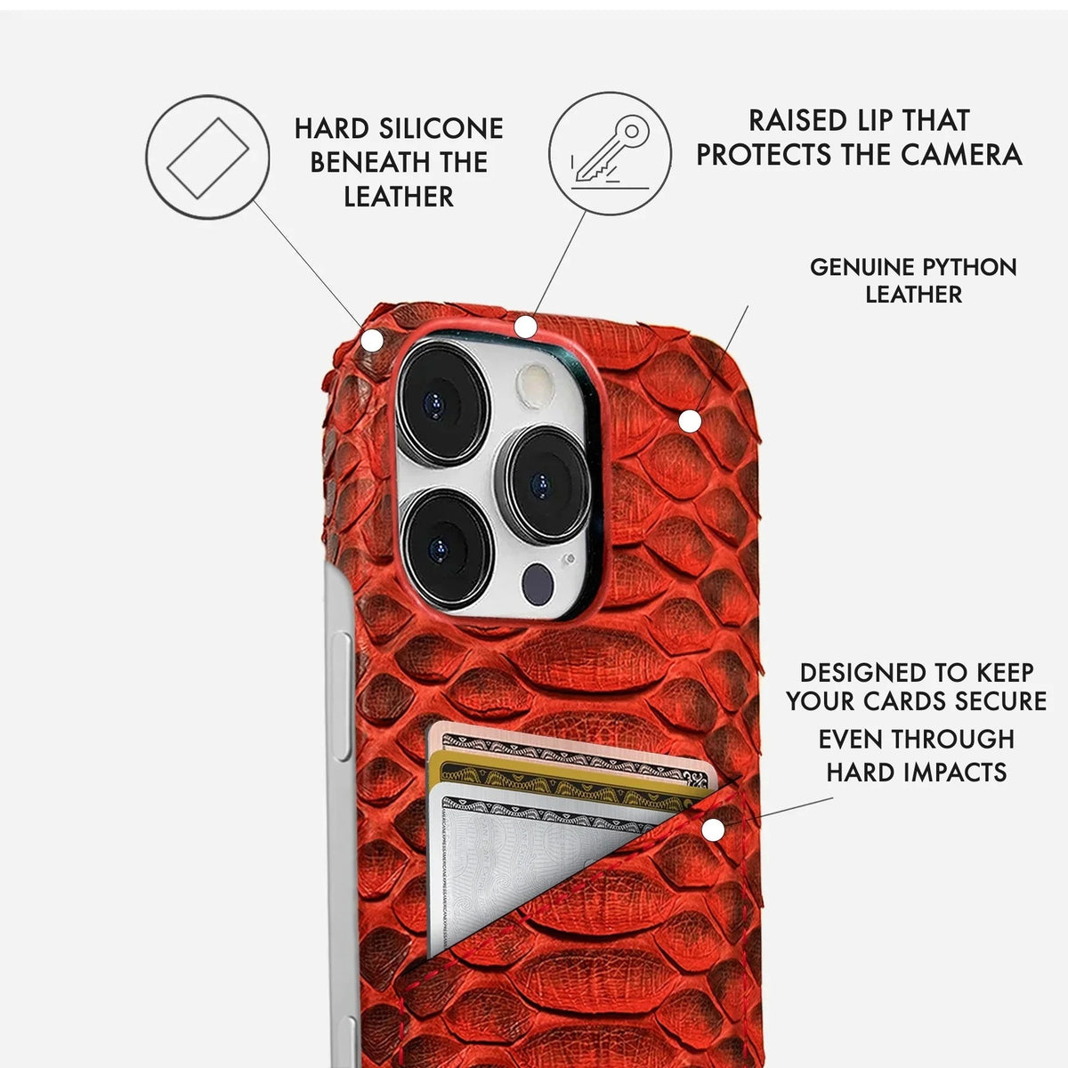 iPhone 16 Pro Max Python Leather Case — Python Cardholder