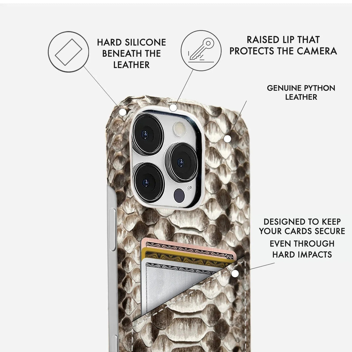 iPhone 16 Pro Max Python Leather Case — Python Cardholder