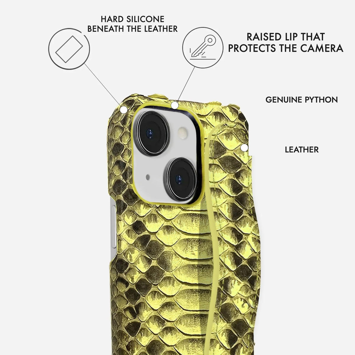 iPhone 13 Python Leather Case — Python Handle