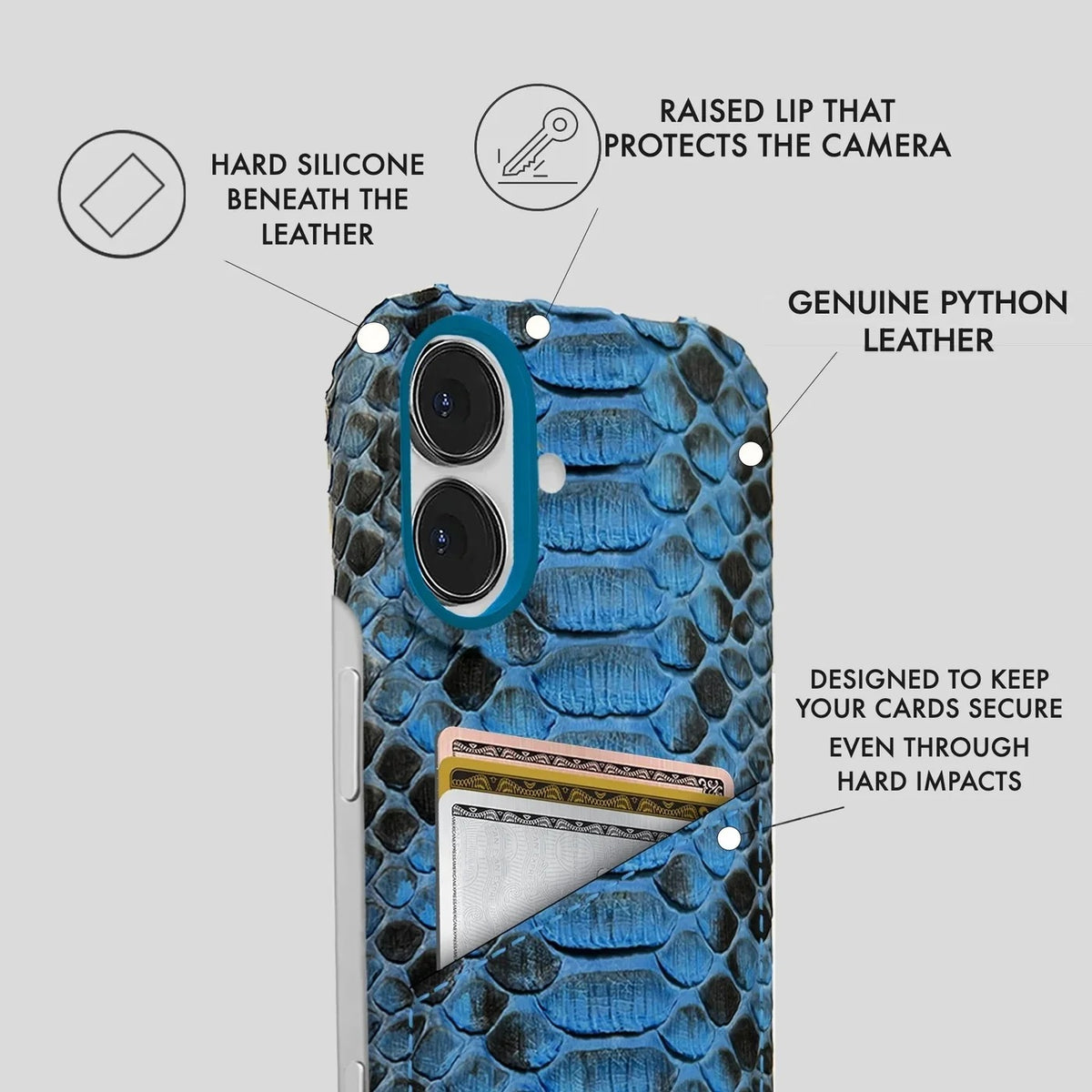 iPhone 17 Python Leather Case — Python Cardholder