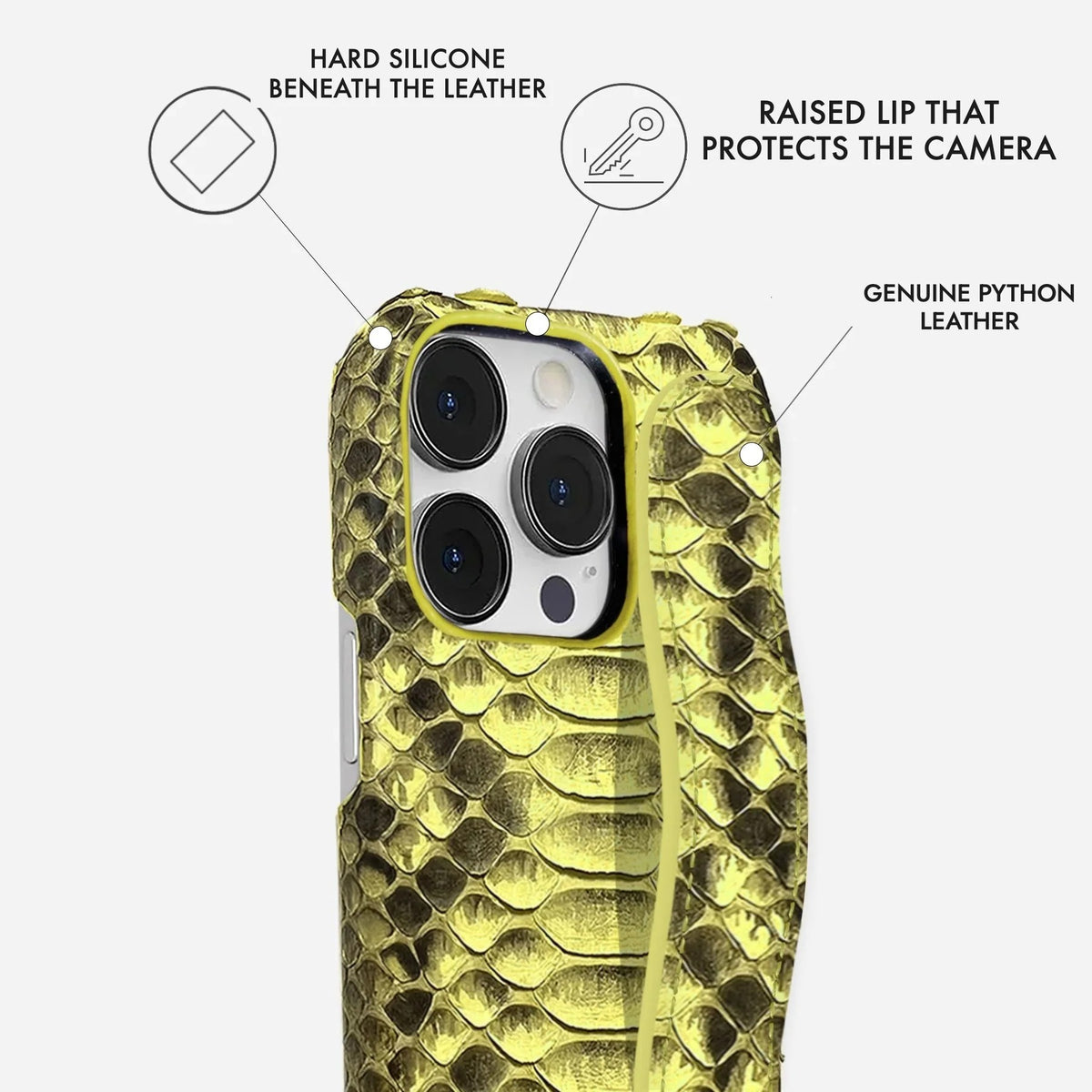 iPhone 15 Pro Max Python Leather Case — Python Handle