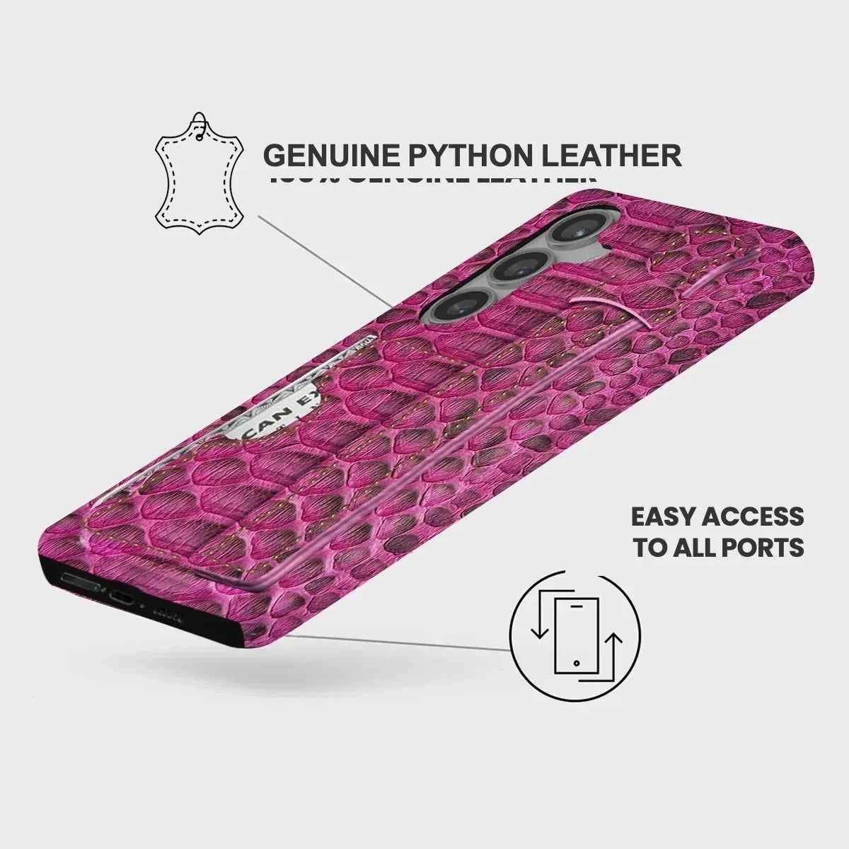Galaxy S25 FE Python Leather Case — Python Handle Cardholder