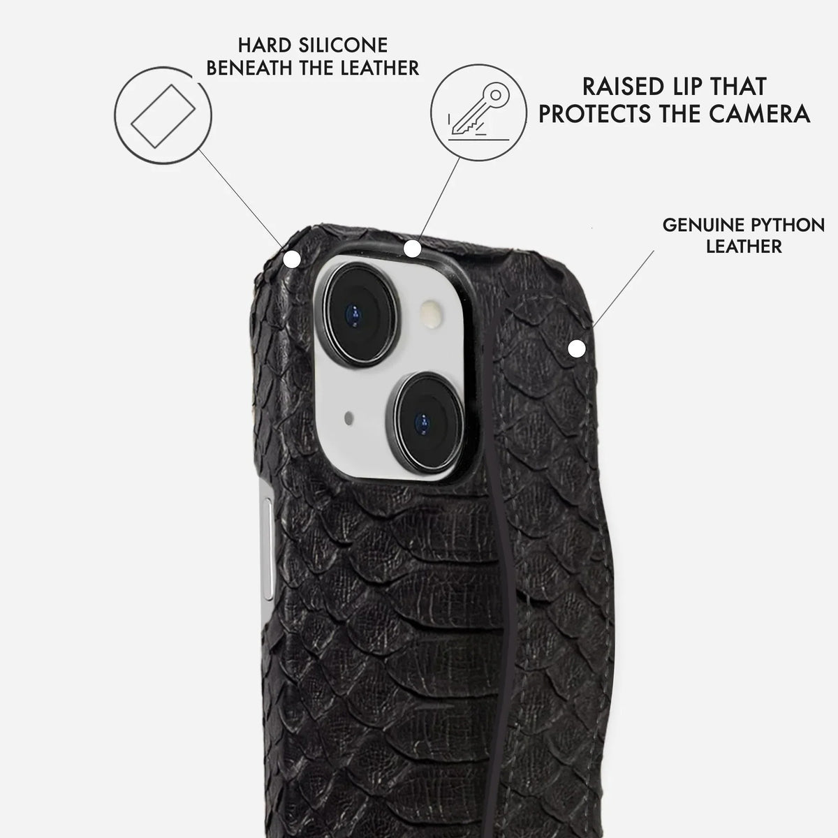 iPhone 14 Python Leather Case — Python Handle