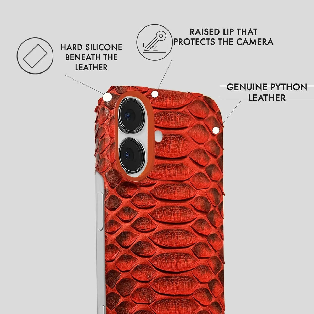 iPhone 16 Plus Python Leather Case — Python