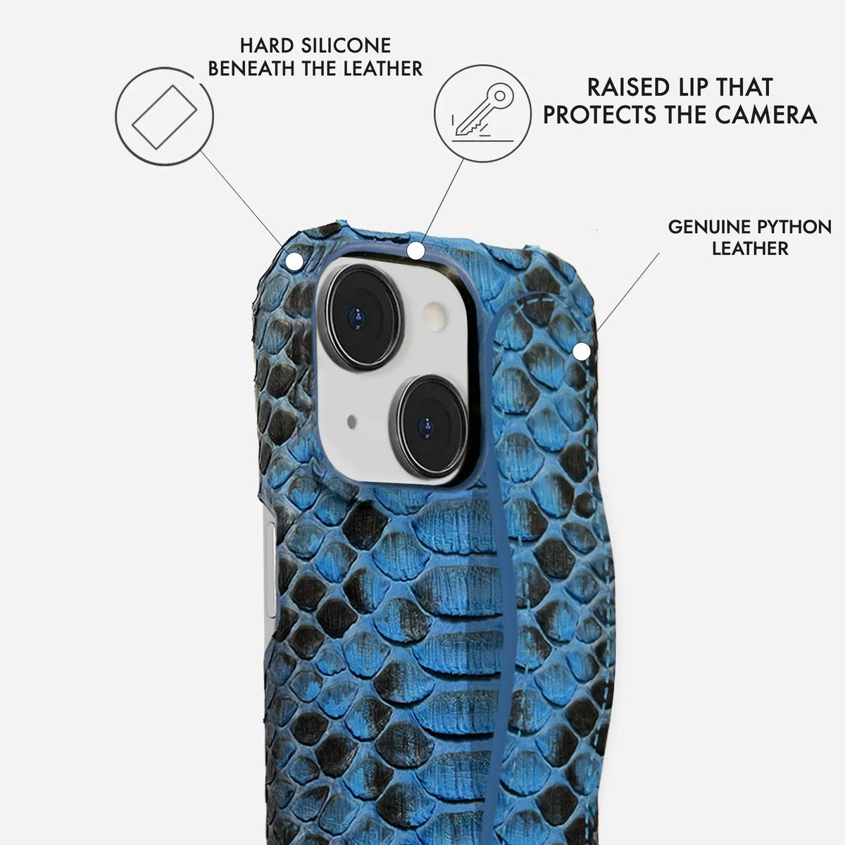 iPhone 15 Python Leather Case — Python Handle