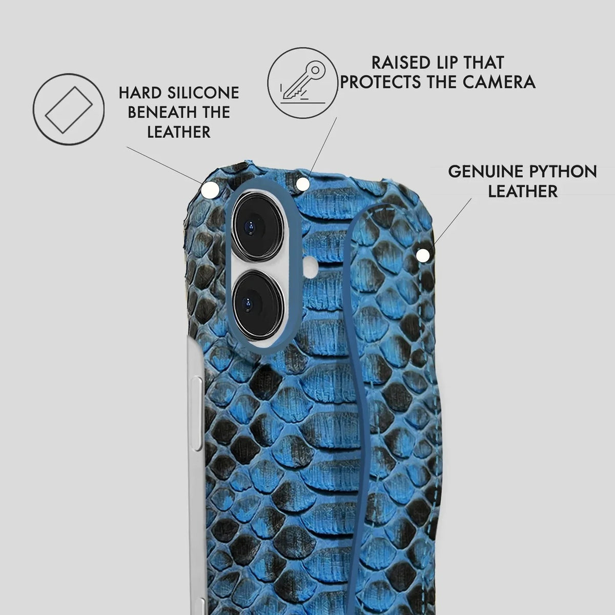 iPhone 17 Python Leather Case — Python Handle