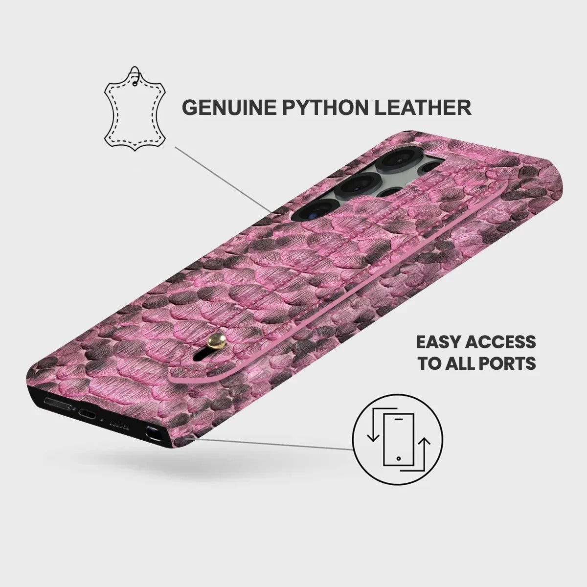 Galaxy S25 Ultra Python Leather Case — Python Handle