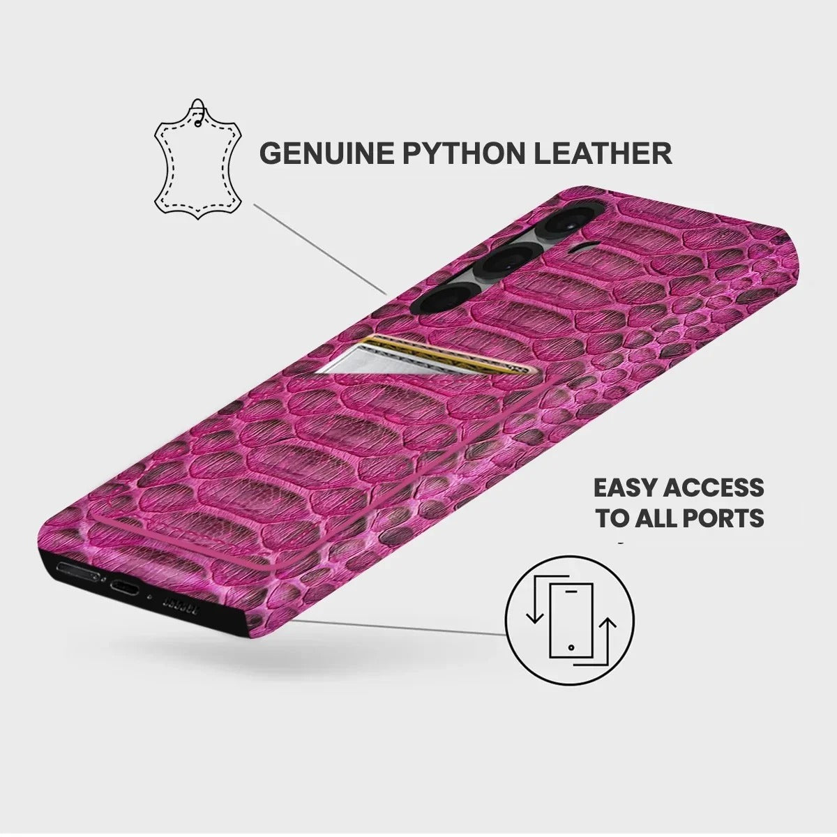 Galaxy S26 Python Leather Case — Python Cardholder