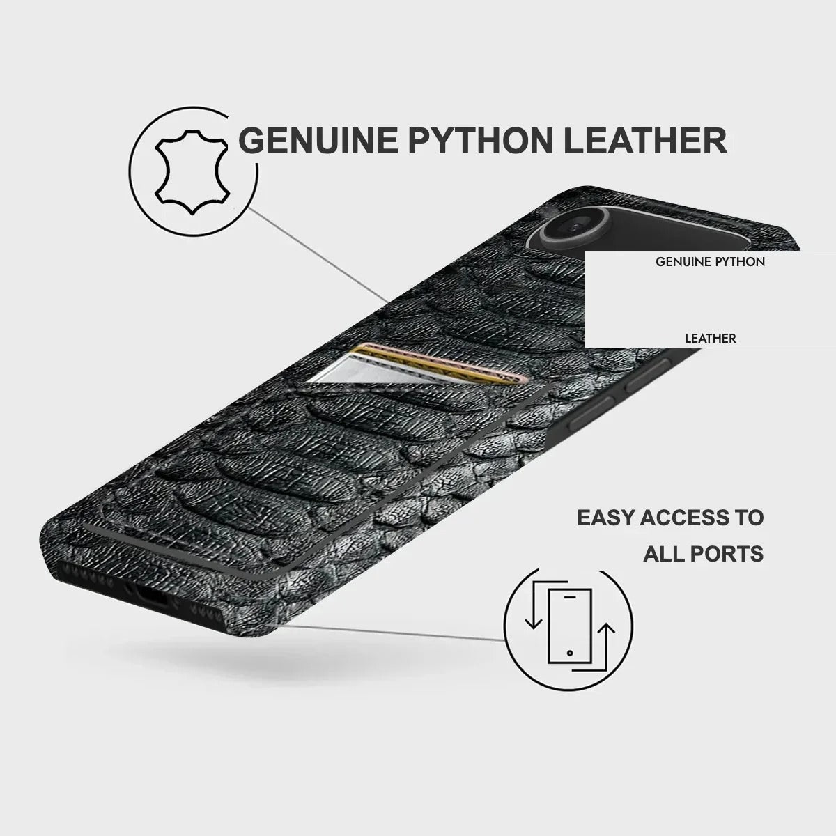 iPhone 17 Air Python Leather Case — Python Cardholder