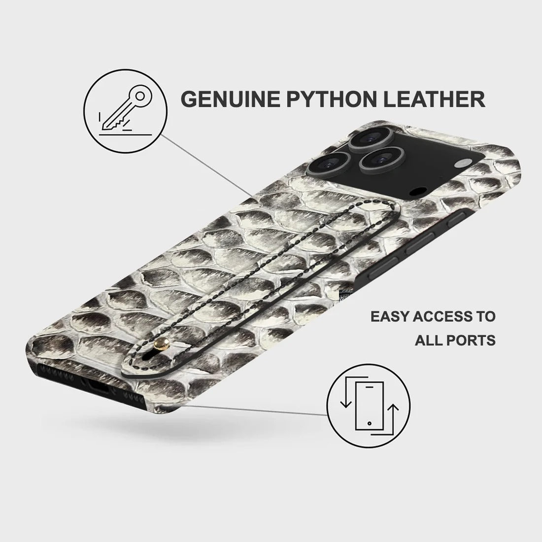 iPhone 18 Pro Python Leather Case — Python Handle
